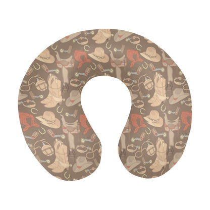 Cowboy Pattern Print Design 02 U-Shaped Travel Neck Pillow