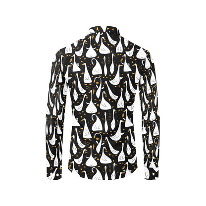 Goose Print Design LKS401 Men's Long Sleeve Dress Shirt