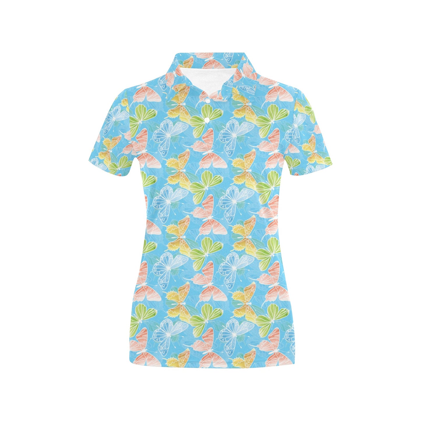 Butterfly Pattern Print Design 05 Women's Polo Shirt