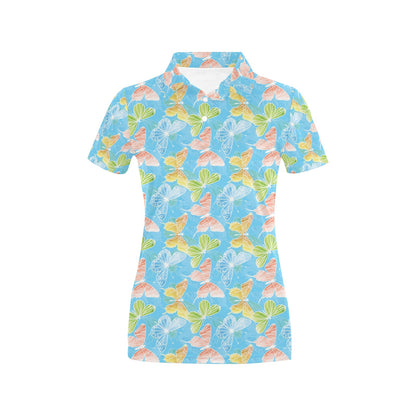 Butterfly Pattern Print Design 05 Women's Polo Shirt