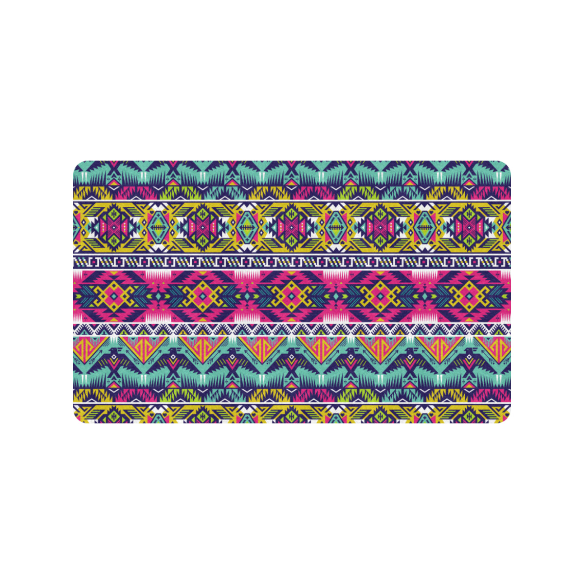 Indian Navajo Color Themed Design Print Rubber Doormat
