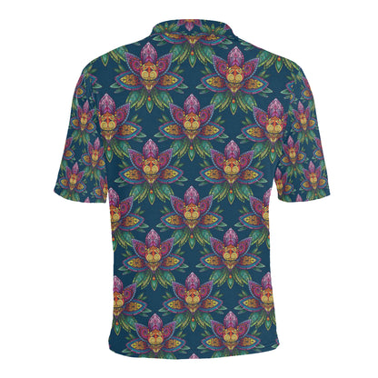lotus Boho Pattern Print Design LO04 Men Polo Shirt