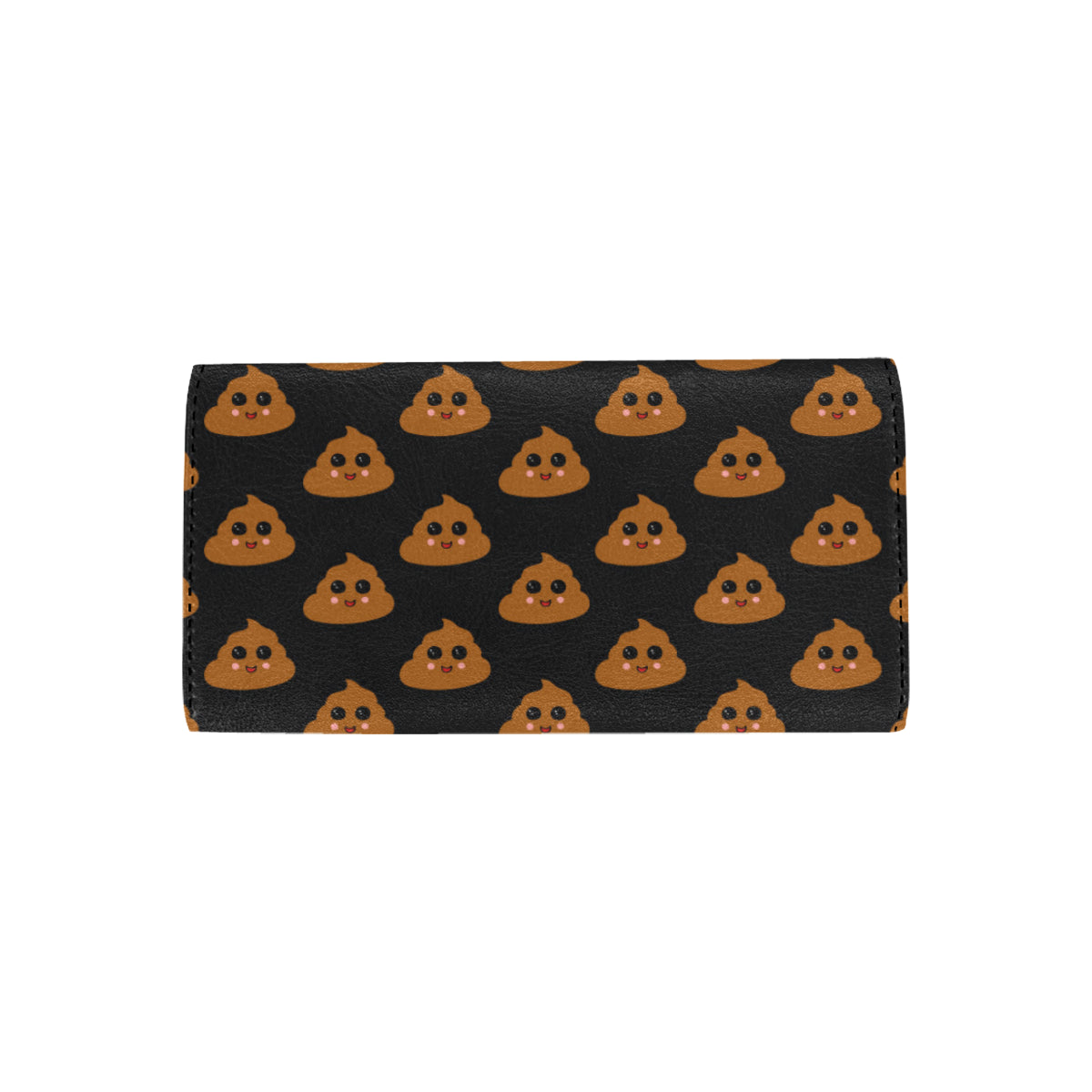 Poop Emoji Pattern Print Design A01 Women's Trifold Wallet