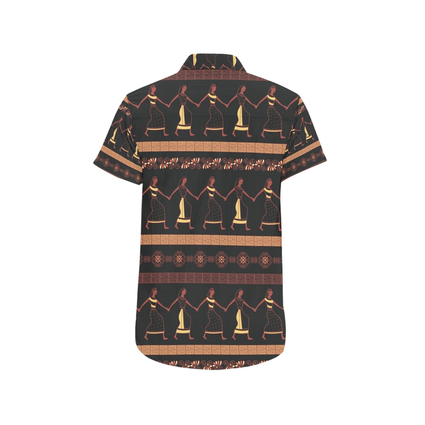 Ancient Greek Human Print Design LKS306 Men Short Sleeve Button Up Shirt