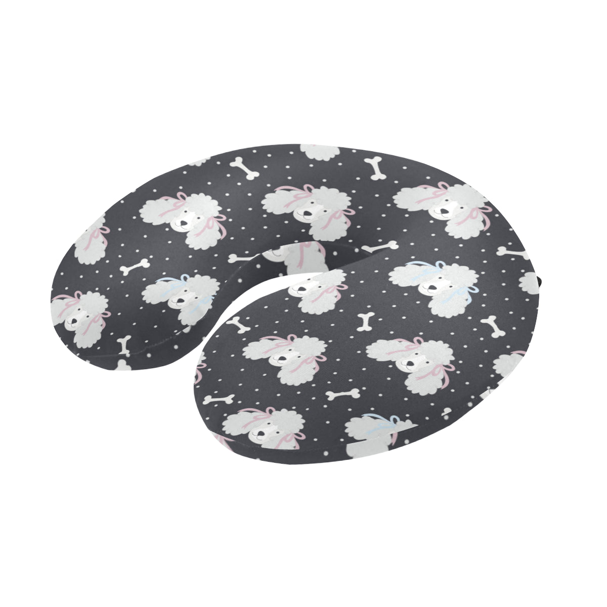 Poodle Pattern Print Design A03 U-Shaped Travel Neck Pillow