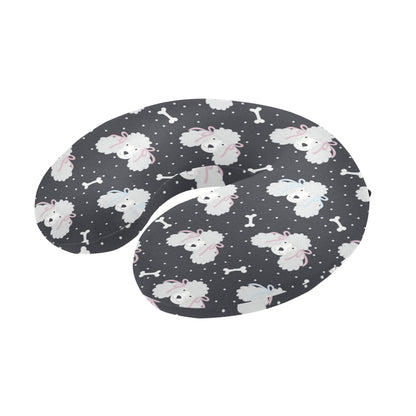 Poodle Pattern Print Design A03 U-Shaped Travel Neck Pillow