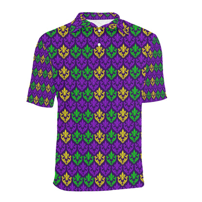 Mardi Gras Pattern Print Design 02 Men Polo Shirt