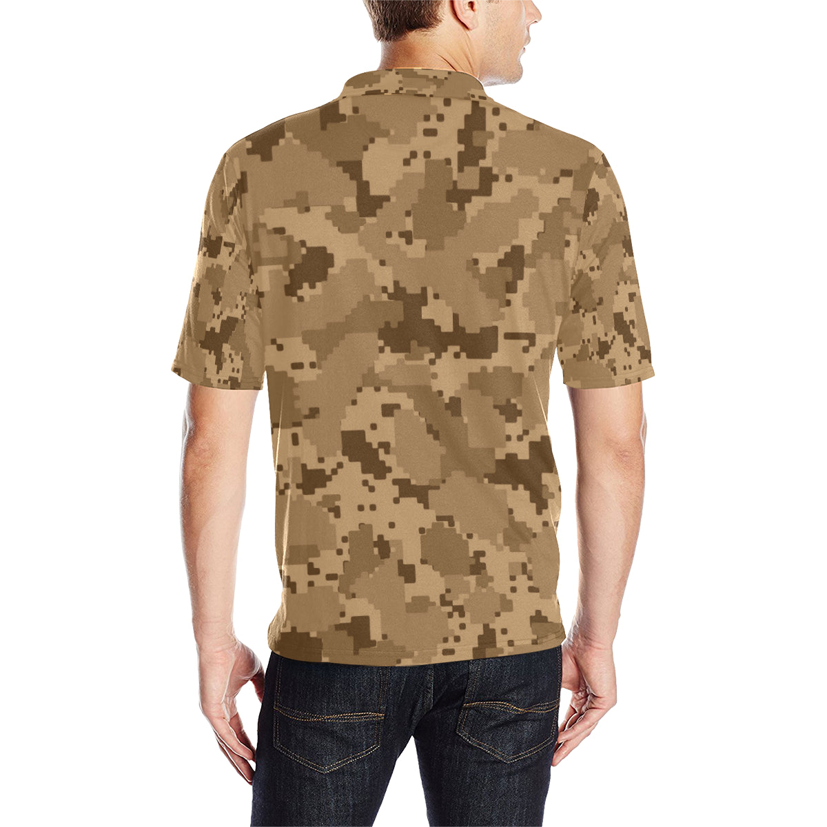 ACU Desert Digital Pattern Print Design 01 Men Polo Shirt