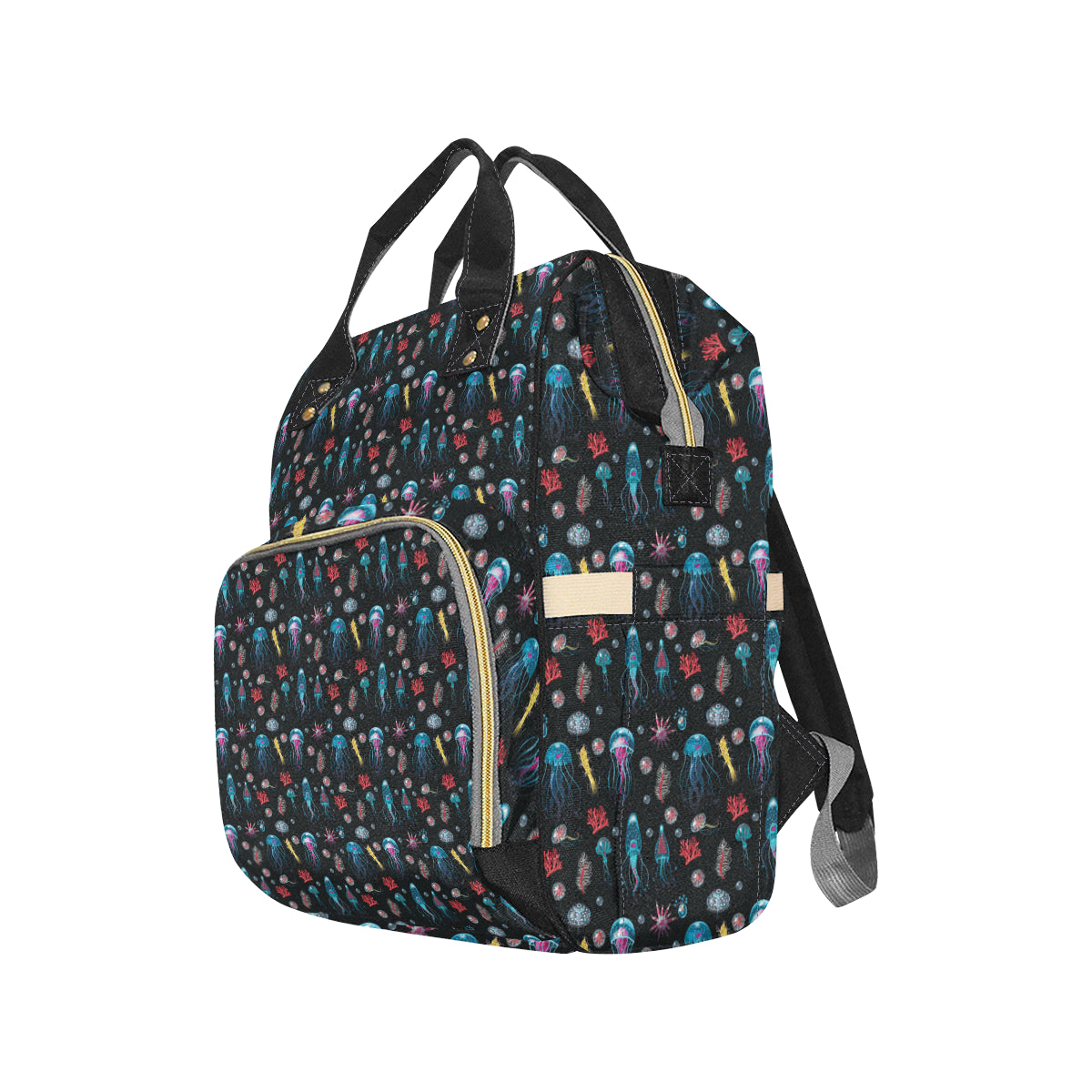 Jellyfish Underwater Print Diaper Bag Backpack