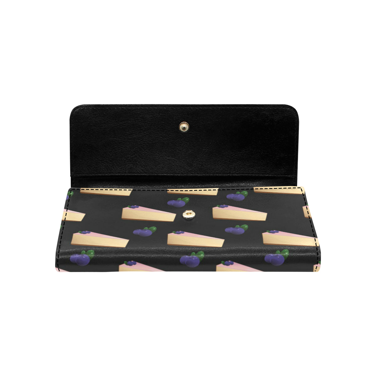 Cheesecake blueberry Pattern Print Design CK01 Women's Trifold Wallet