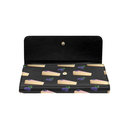 Cheesecake blueberry Pattern Print Design CK01 Women's Trifold Wallet