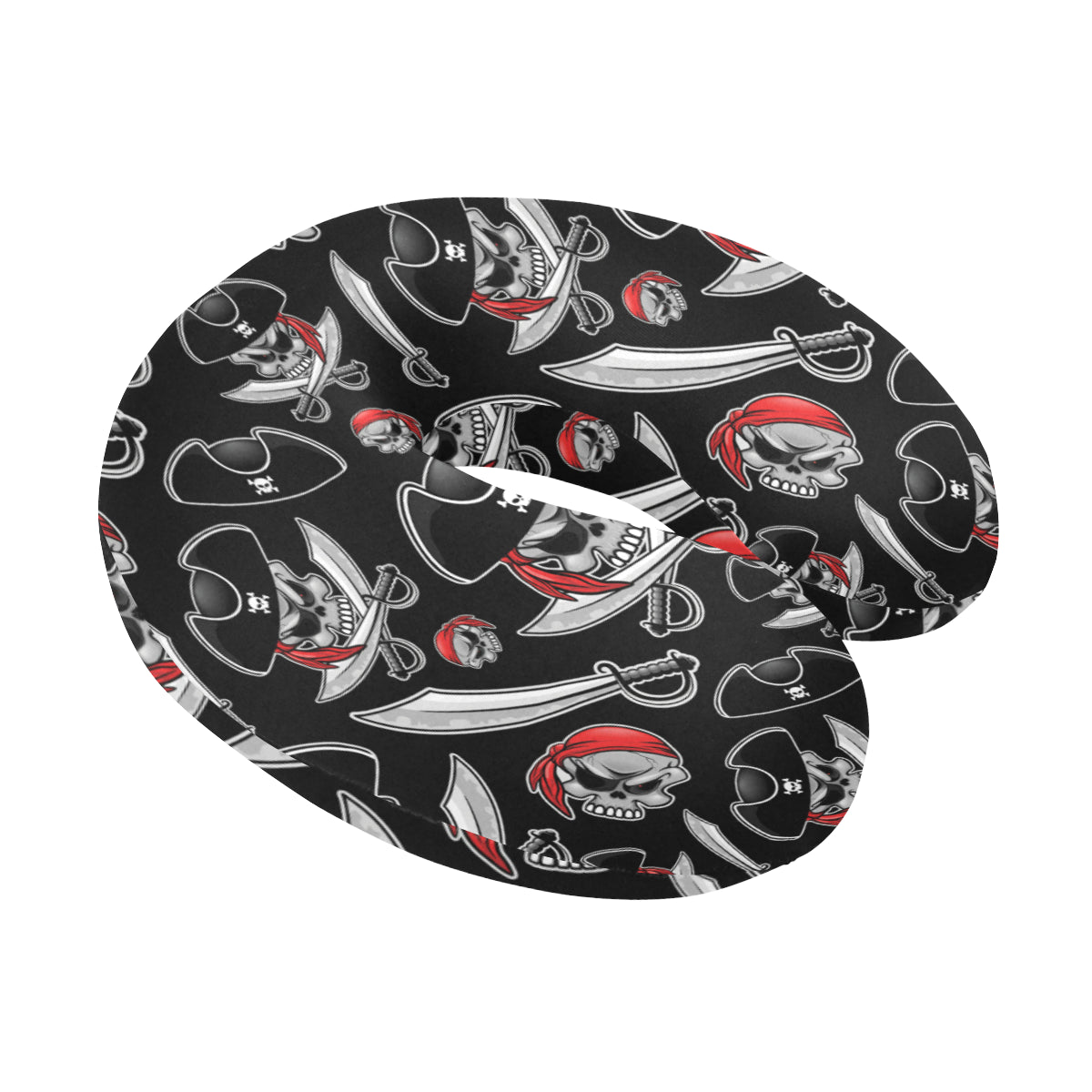 Pirate Pattern Print Design A05 U-Shaped Travel Neck Pillow