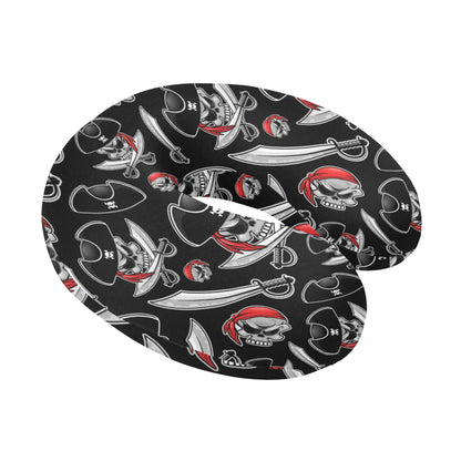 Pirate Pattern Print Design A05 U-Shaped Travel Neck Pillow