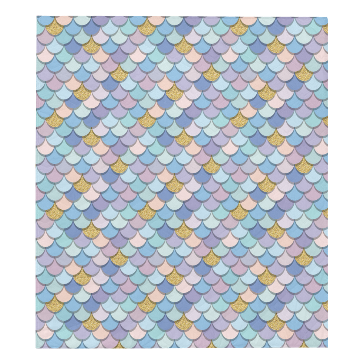 Mermaid Scales Pattern Print Design 05 Premium Quilt