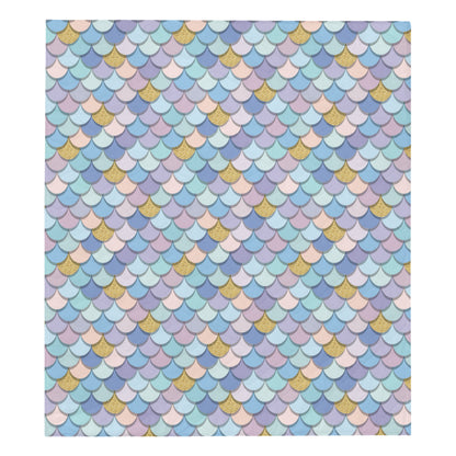 Mermaid Scales Pattern Print Design 05 Premium Quilt