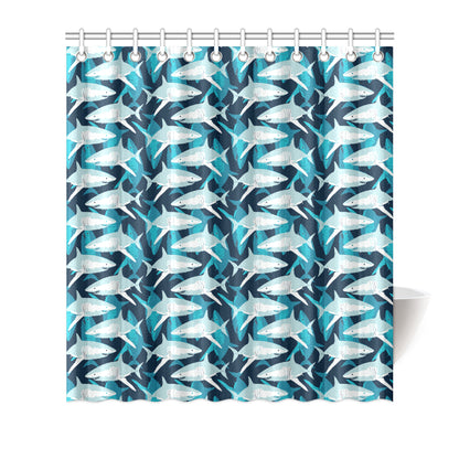 Shark Design Print Shower Curtain