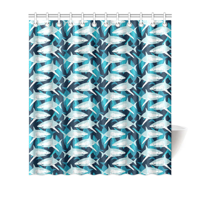 Shark Design Print Shower Curtain