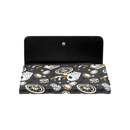 Casino Pattern Print Design 05 Women's Trifold Wallet