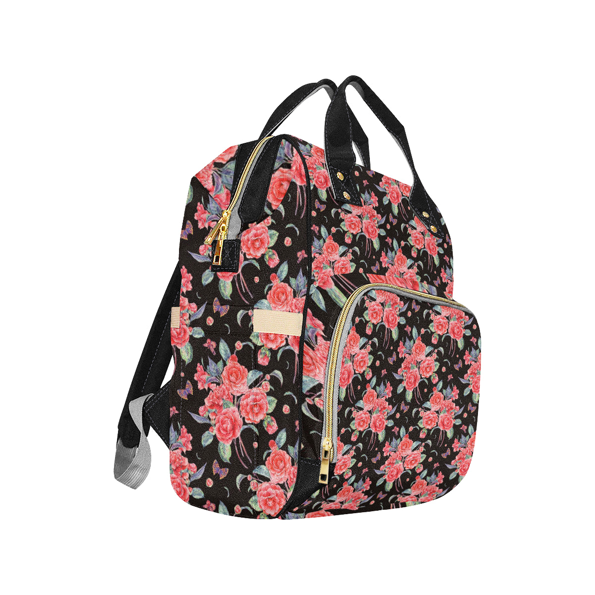 Camellia Pattern Print Design CM03 Diaper Bag Backpack