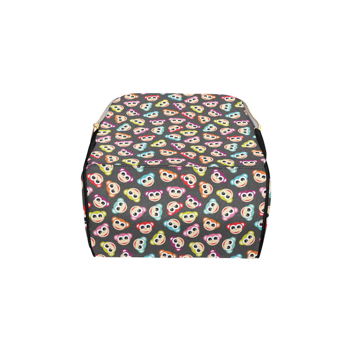 Monkey Head Design Themed Print Diaper Bag Backpack