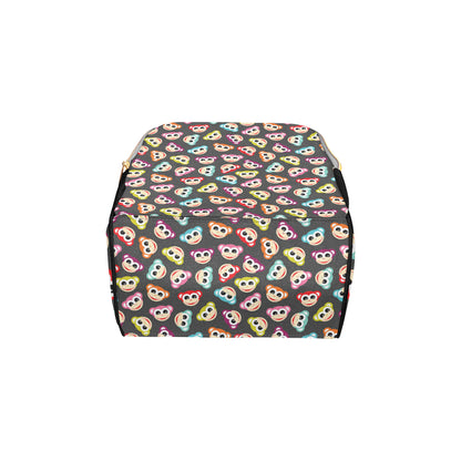 Monkey Head Design Themed Print Diaper Bag Backpack