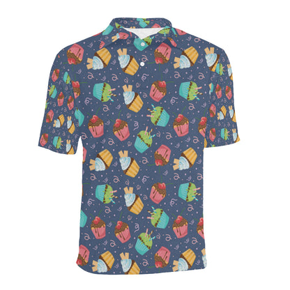 Cupcake Pattern Print Design 02 Men Polo Shirt