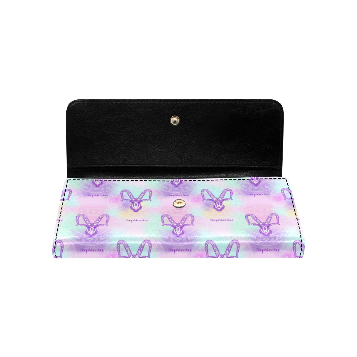 Capricorn Zodiac Pattern Print Design 02 Women's Trifold Wallet