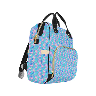 Mermaid Scales Pastel Pattern Print Design 07 Diaper Bag Backpack