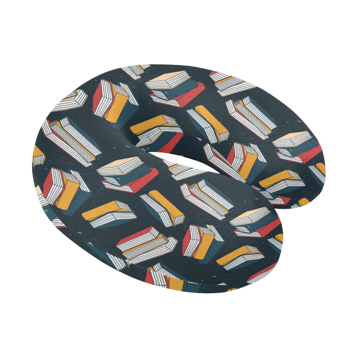 Book Pattern Print Design 07 U-Shaped Travel Neck Pillow