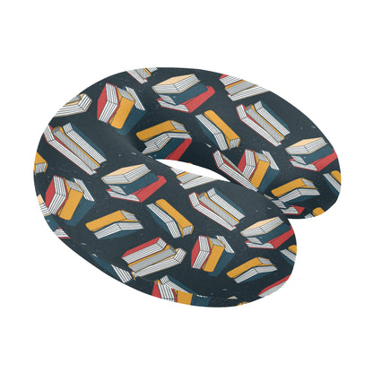 Book Pattern Print Design 07 U-Shaped Travel Neck Pillow