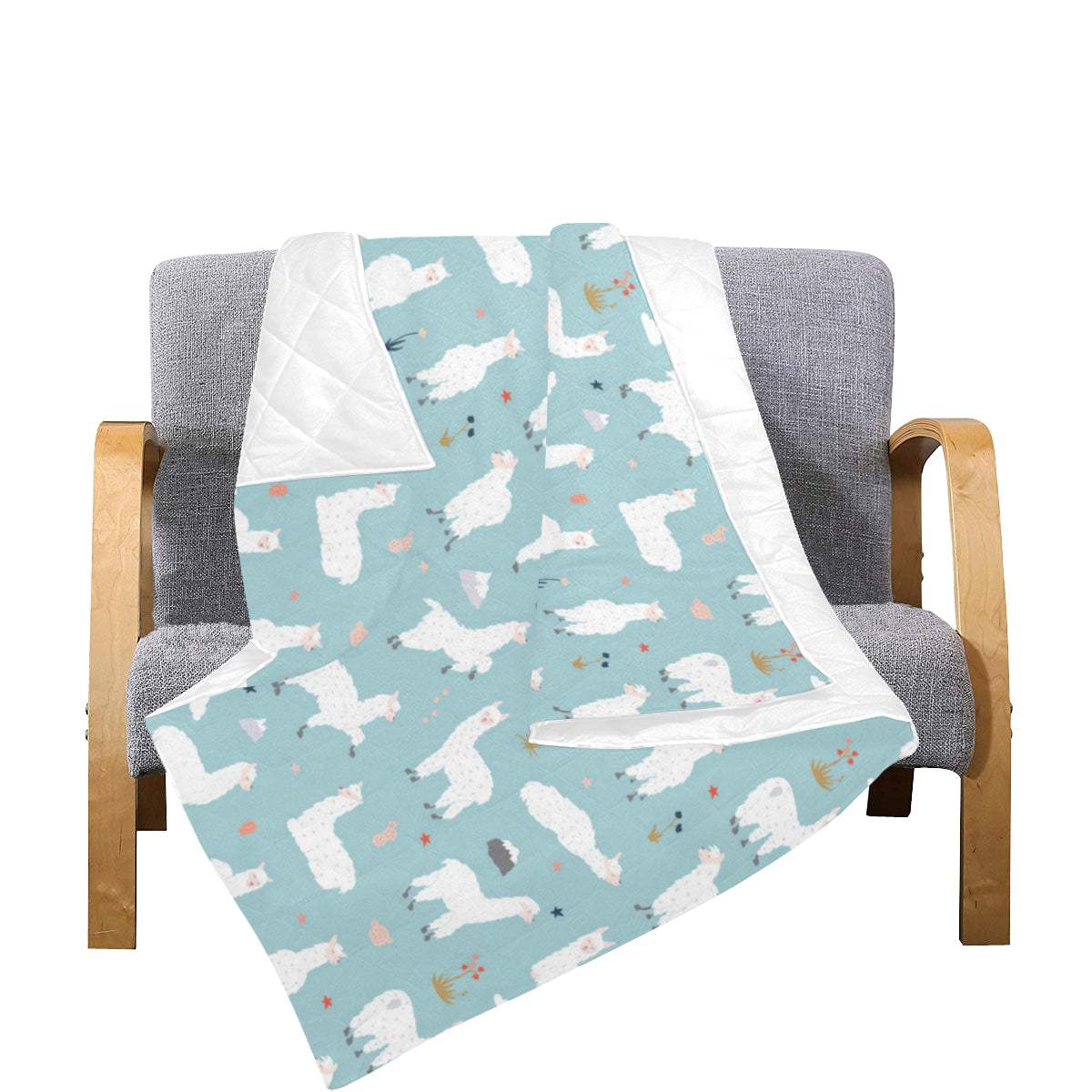 Alpaca Pattern Print Design 02 Premium Quilt