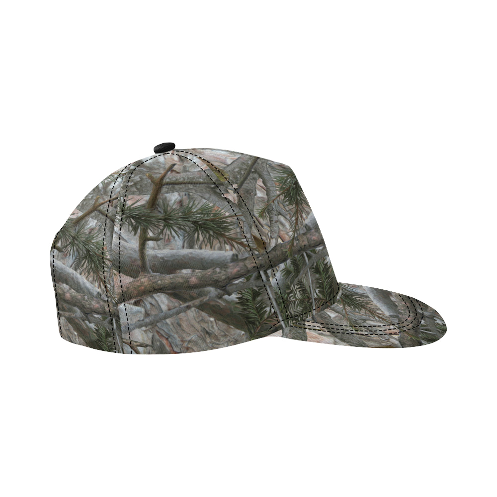 Camo Realistic Tree Forest Pattern Snapback Cap
