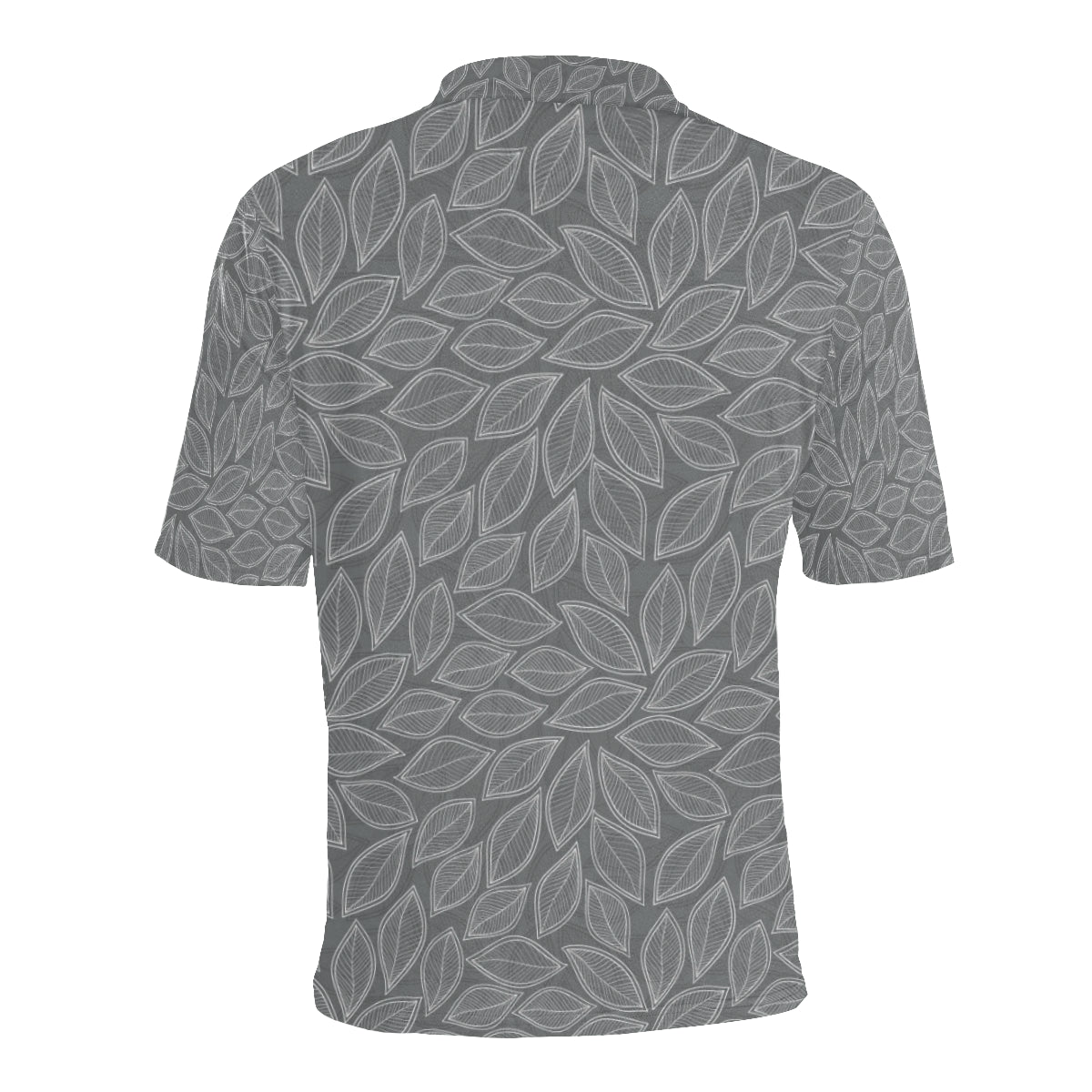 Elm Leave Grey Print Pattern Men Polo Shirt
