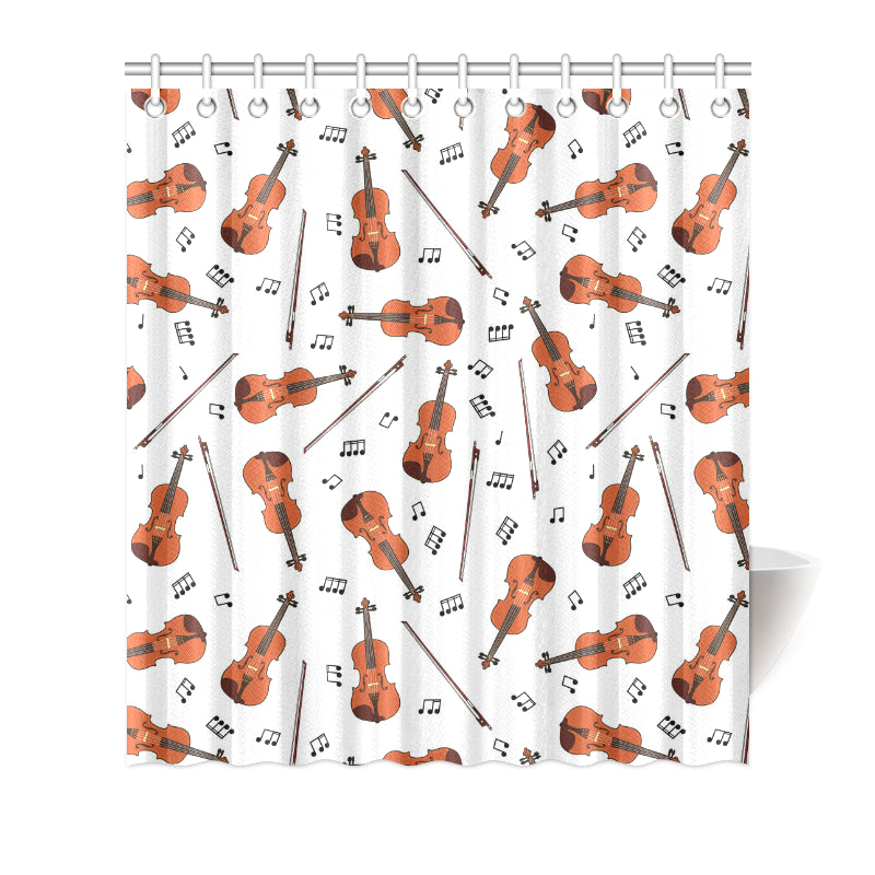 Violin Pattern Print Design 02 Shower Curtain