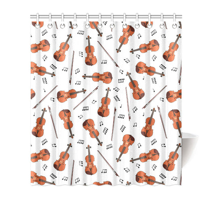 Violin Pattern Print Design 02 Shower Curtain