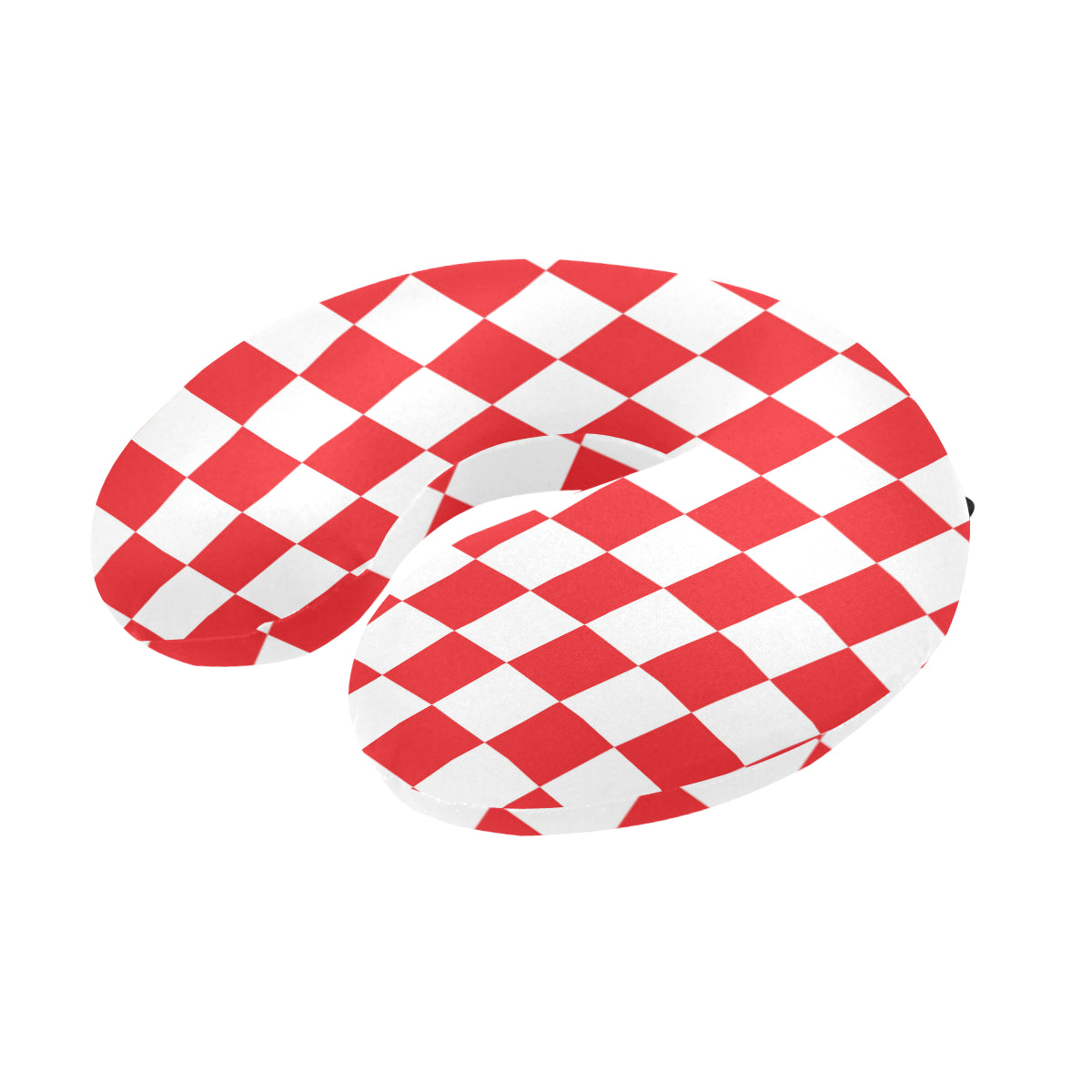 Checkered Red Pattern Print Design 04 U-Shaped Travel Neck Pillow