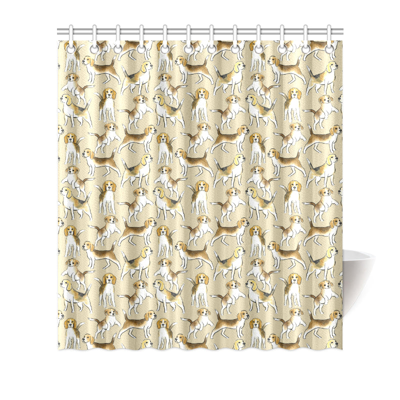 Beagle Pattern Print Design 04 Shower Curtain