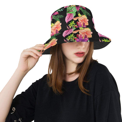 Amaryllis Pattern Print Design AL09 Unisex Bucket Hat