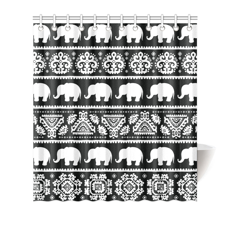 Elephant Pattern Shower Curtain