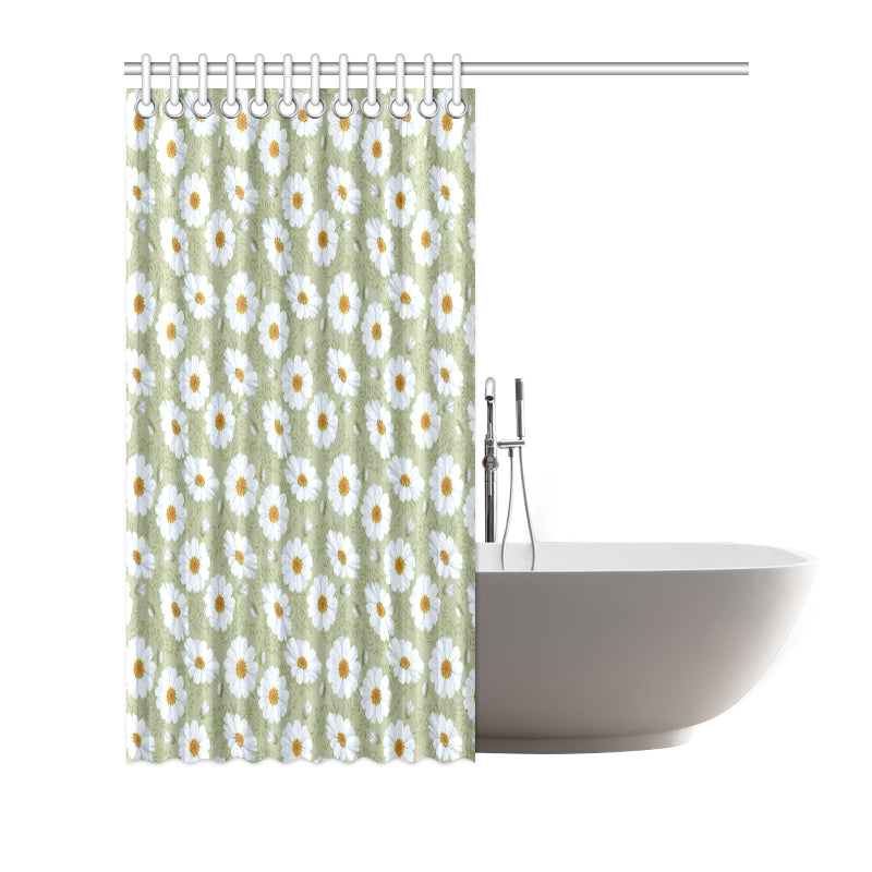 Daisy Yellow Print Pattern Shower Curtain