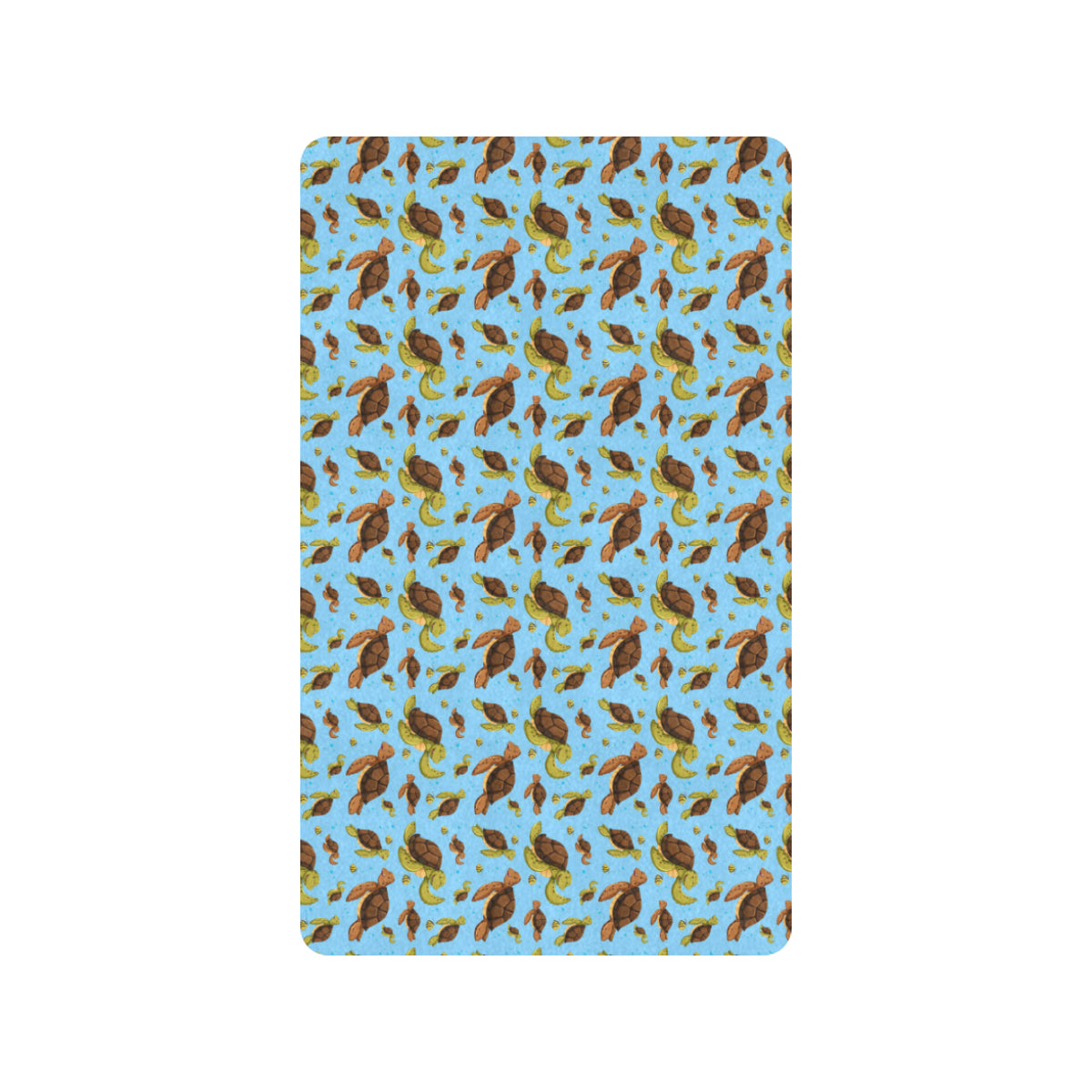 Hello Sea Turtle Print Pattern Rubber Doormat