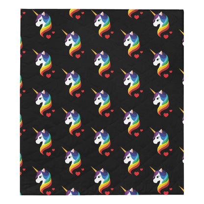 Rainbow Unicorn Pattern Print Design A03 Premium Quilt