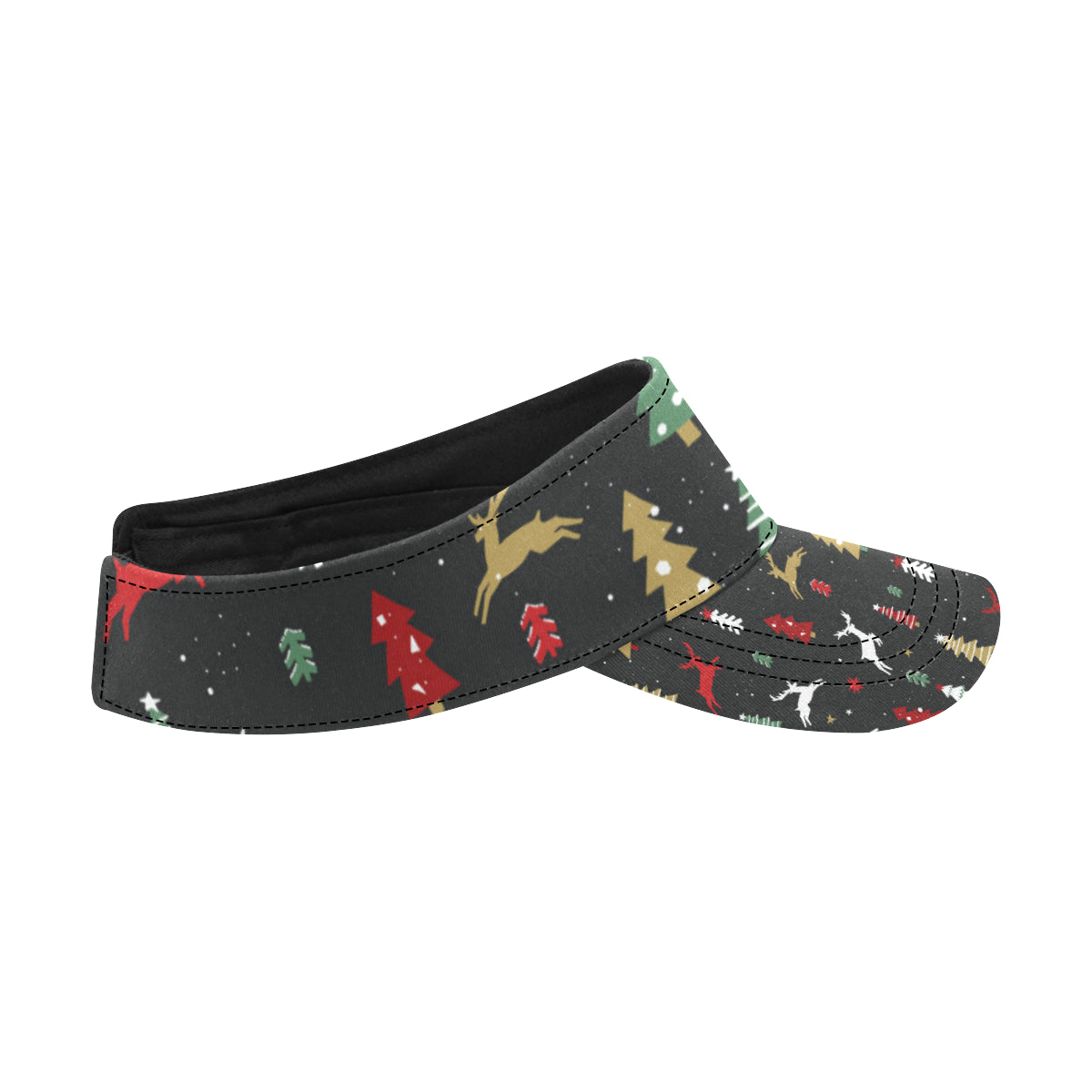 Christmas Tree Deer Style Pattern Print Design 03 Unisex Sun Visor