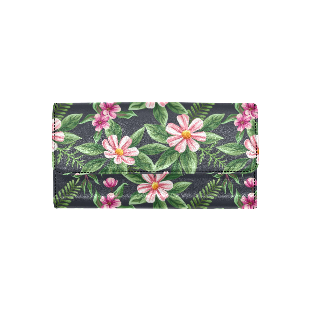 Summer Floral Pattern Print Design SF010 Women's Trifold Wallet