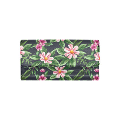 Summer Floral Pattern Print Design SF010 Women's Trifold Wallet