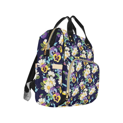 Pansy Pattern Print Design PS03 Diaper Bag Backpack