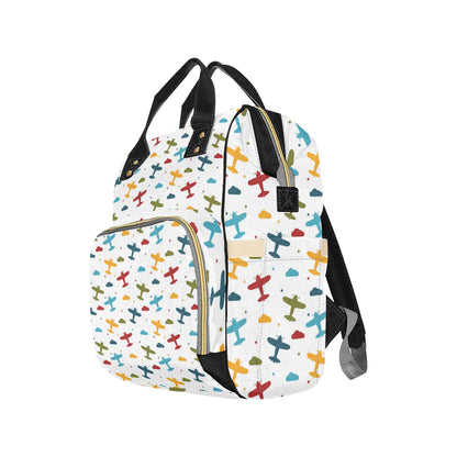 Airplane Pattern Print Design 06 Diaper Bag Backpack
