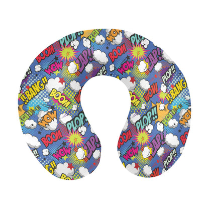 Comic Book Pattern Print Design 02 U-Shaped Travel Neck Pillow