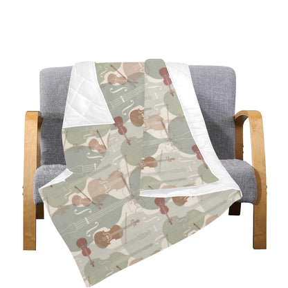 Violin Pattern Print Design 01 Premium Quilt