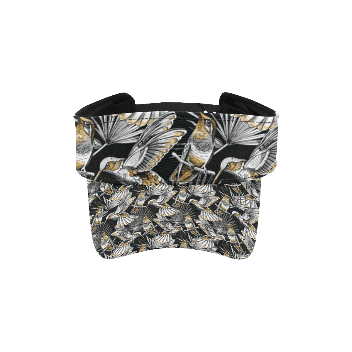 Hummingbird Gold Design Themed Print Unisex Sun Visor
